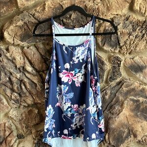 Floral Navy Sleeveless Top
